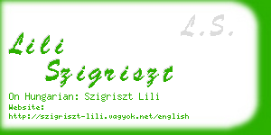 lili szigriszt business card